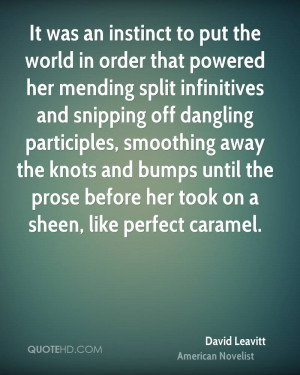 It was an instinct to put the world in order that powered her mending ...