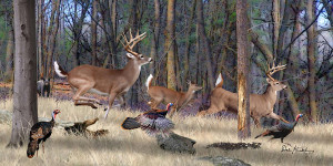 Wildlife Art Whitetail Deer Painting north american hunting monster ...