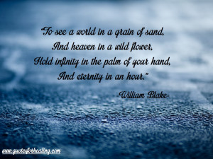 To see a world in a grain of sand,And heaven in a wild flower,Hold ...