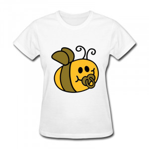 ... Girl's Tshirt Baby Bug with Pacifier Fun Quotes T-Shirts for Women Top