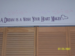Disney wall decal quote Children A Dream is a Wish Your Heart Makes ...