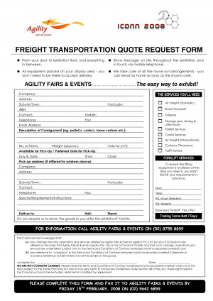 FREIGHT TRANSPORTATION QUOTE REQUEST FORM