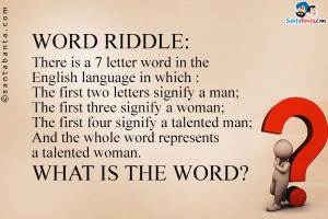 Word Riddle: There is a 7 letter word in the English language in which ...
