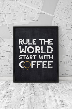 Coffee print, Chalkboard printable wall art, Coffee poster, Wall decor ...
