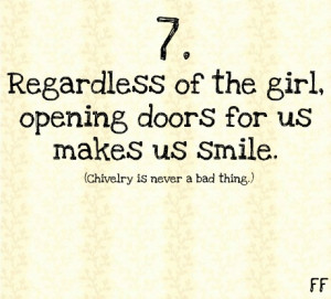 ... open doors for them are sexy isn t that a good reason guys # chivalry