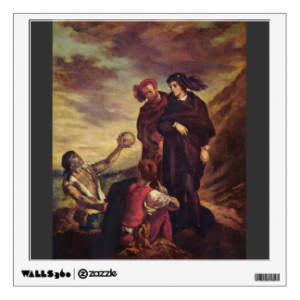 Eugene Delacroix- Hamlet & Horatio in the cemetery Wall Graphics