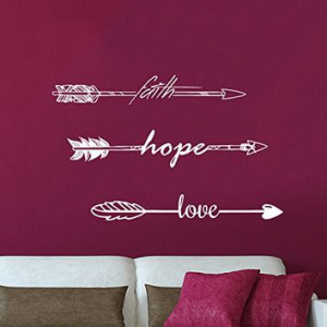 Wall Decals Quotes Faith Hope Love Quote Arrow Decal Indie Tribal ...