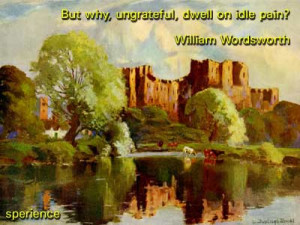 LBut why, ungrateful, dwell on idle pain? -William Wordsworth