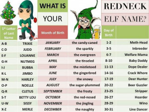 What is your Redneck Elf Name?