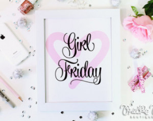 Girl Friday Wall Art Print Office B logger Blog Boss Lady Boss Babe ...
