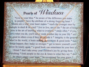 Pearls of Wisdom.