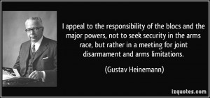 appeal to the responsibility of the blocs and the major powers, not ...