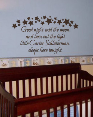 Custom Baby Name Quote Goodnight Nursery Wall Decal Decor(China ...