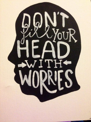 Worries Canvas Painting Quote Black & White by ranjela on Etsy