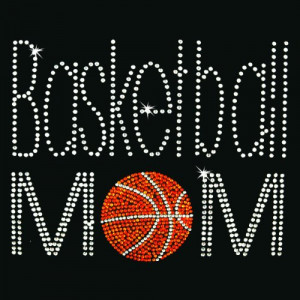 Iron on Hot Fix Rhinestone Motif Design Basketball Mom : Feature