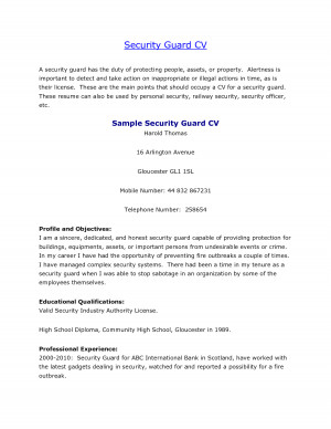 security officer resume objective