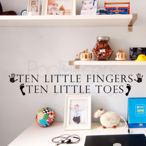 ... Wall Decal - TEN LITTLE FINGERS - Vinyl Words and Letters Decals