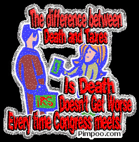 Graphics / Tax Day / Death and Taxes Glitter Graphic