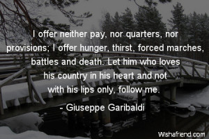 pay, nor quarters, nor provisions; I offer hunger, thirst, forced ...
