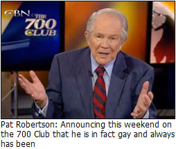 Televangelist Pat Robertson Tells His Congregation That He’s Gay