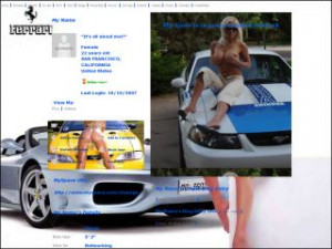 Cars - Mustang Girls MySpace Layout Preview