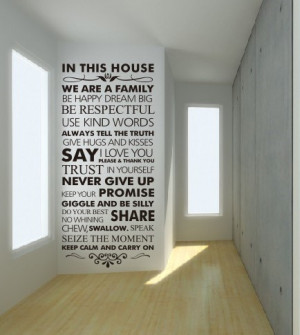words wall sticker - cheap wall decal - House Rules quote wall sticker