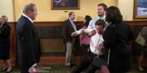 Ron Swanson dramatically reacts to news of barber Salvatore‘s ...