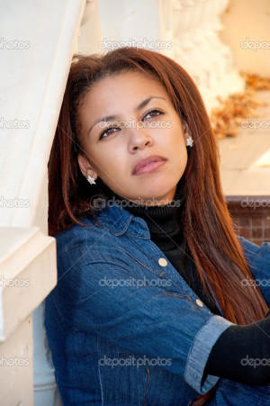 download this Beautiful Young Mulatto Woman Portrait Outdoor Pensive ...