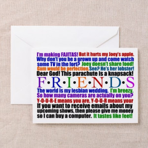 ... > Chandler Greeting Cards > Friends Quotes Greeting Cards (Pk of 10