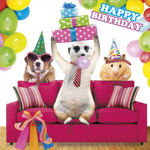 ... & Friends Glitter Birthday Card Bubblegum Birthday, Animal Humour