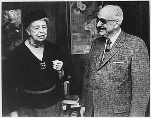 Photograph of Eleanor Roosevelt and Dr. Karl Menninger