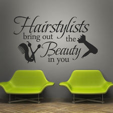 ... hairdresser beauty Comb decal Quote Vinyl Wall Art Decal Salon Decor