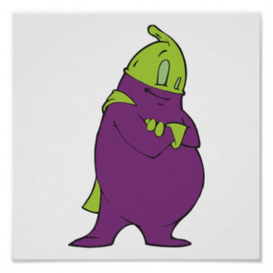 Silly Superhero Eggplant Cartoon Character Print From Zazzle