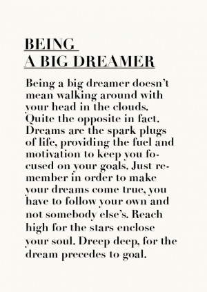 Being a dreamer