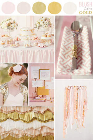 gold and blush pink wedding