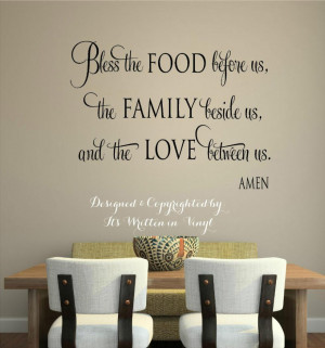 Bless the food - Wall Say Quote Word Lettering Art Vinyl Sticker Decal ...