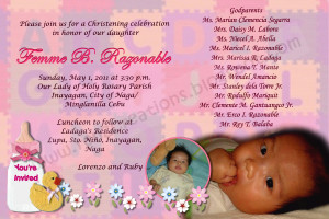 Femme's Christening Invites