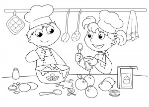 Baking Bread Colouring Pages