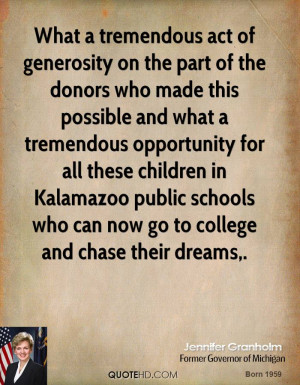 What a tremendous act of generosity on the part of the donors who made ...
