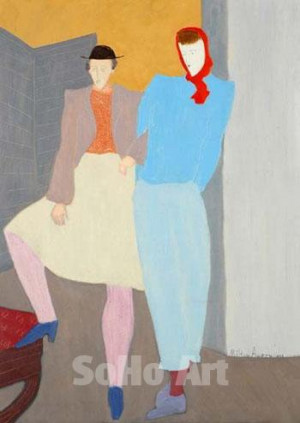 Milton Avery Greenwich Villagers 1946 Reproduction Oil Painting