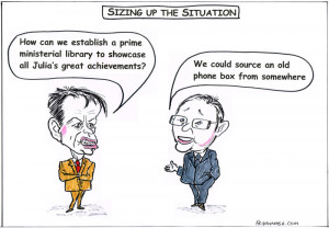 Bill Shorten and Kevin Rudd cartoon discussing a tribute to Julia's ...