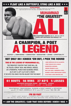 ... Muhammad Ali Poster. Float Like A Butterfly Quote Vintage Ringside