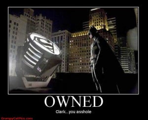 Superman Takes Over Batman's Spot Light Funny Captions Picture