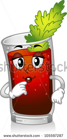 Mascot Illustration Featuring a Glass of Bloody Mary - stock vector