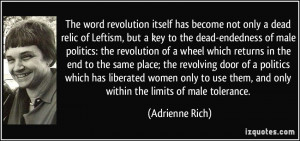 The word revolution itself has become not only a dead relic of Leftism ...