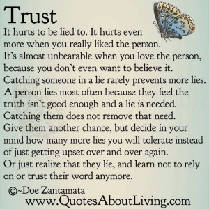 Yes, trust, or lost trust....