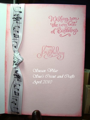 ... birthday card is for our niece, currently studying music in college