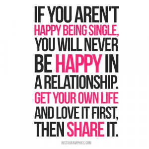 Happy Being Single Advice Quote Picture