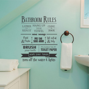 Bathroom Rules Wall Quotes™ Decal