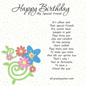 Special Friendship Birthday Quotes. QuotesGram